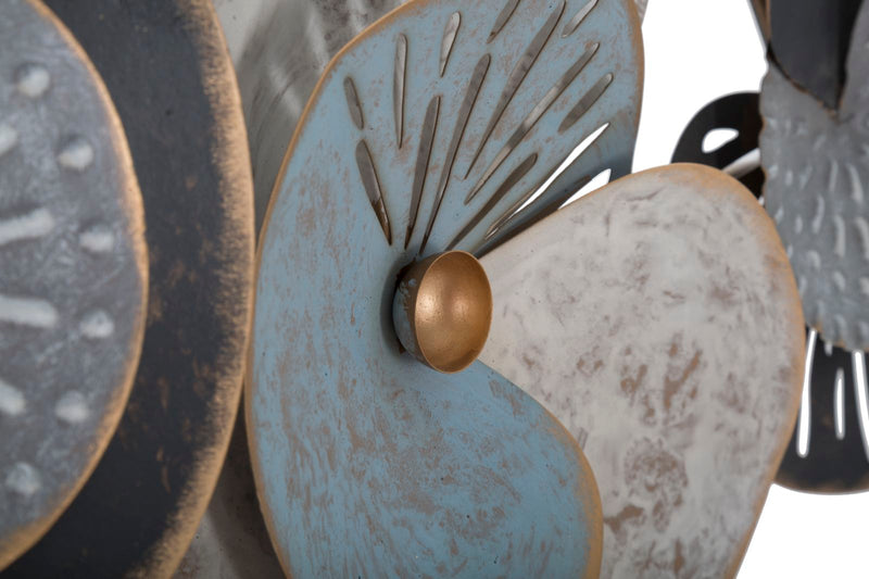 Decorazione da parete design moderno con fiori stilizzati cm 111x7x64h