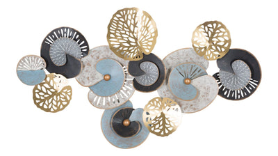 Decorazione da parete design moderno con fiori stilizzati cm 111x7x64h