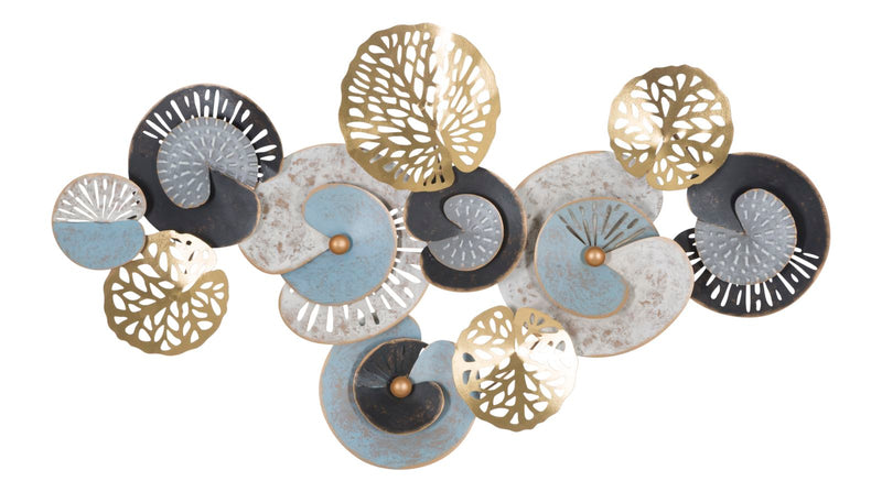 Decorazione da parete design moderno con fiori stilizzati cm 111x7x64h