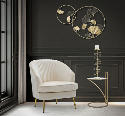 Pannello da parete decorativo in metallo dorato cm 120x4x80h