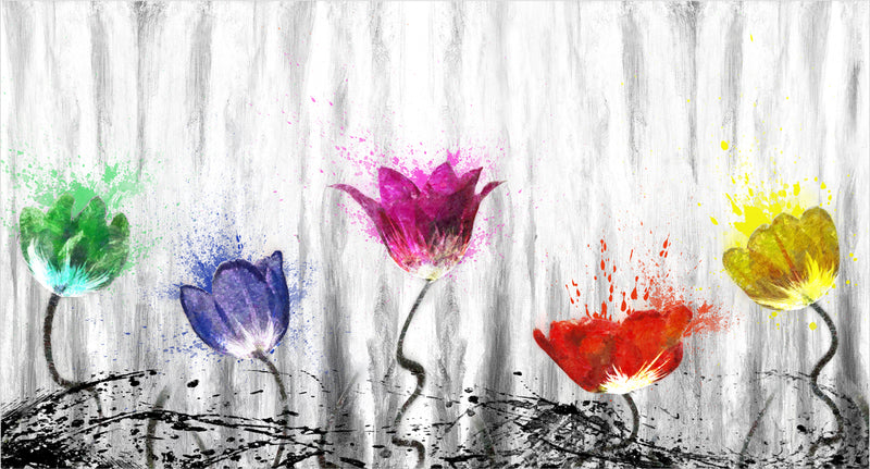 Quadro da parete design floreale moderno stampa su tela materica - varie misure