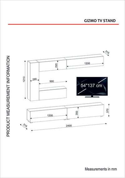 Parete attrezzata elegante in legno bianco opaco con mensole libreria cm 240x32x121h