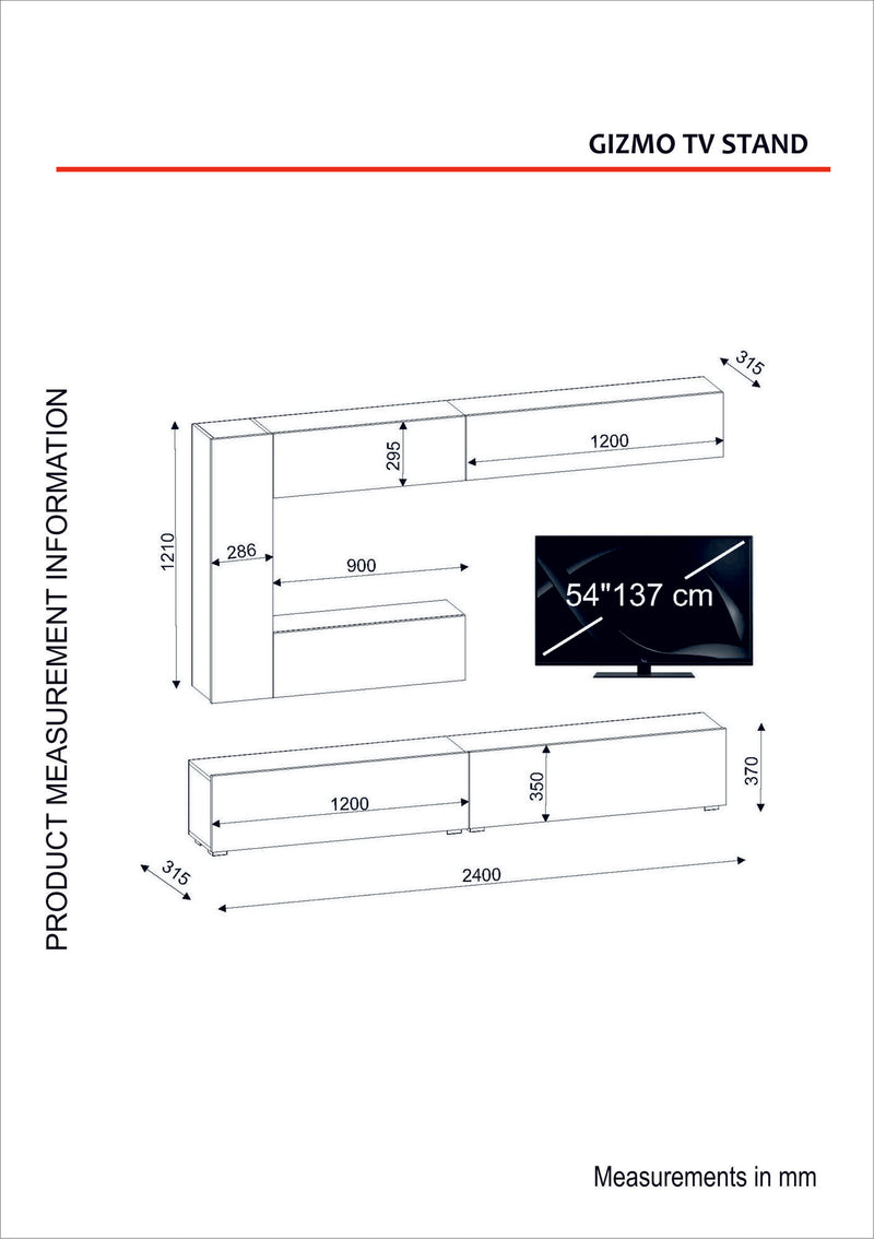 Parete attrezzata elegante in legno bianco opaco con mensole libreria cm 240x32x121h