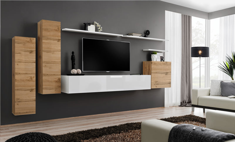 parete design quercia natura e bianco
