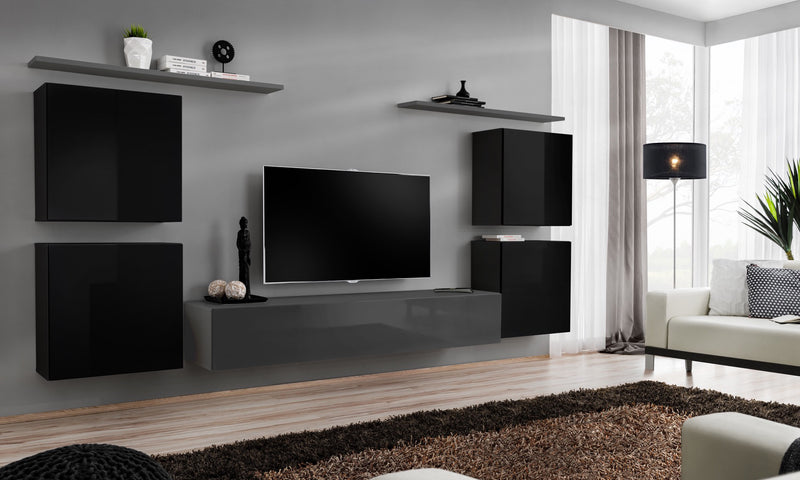 Violante - Parete componibile moderna sospesa con porta tv - vari colori