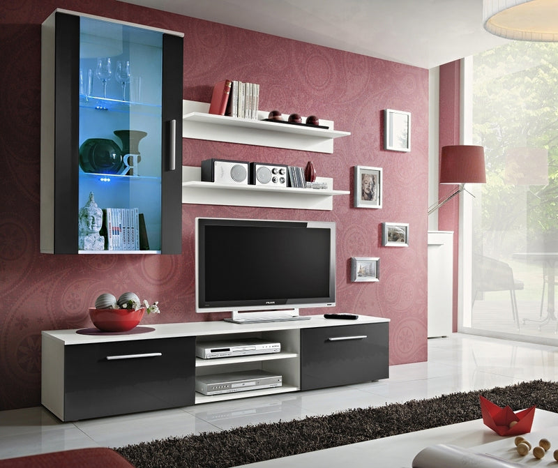 Veronica - Parete attrezzata moderna da soggiorno mobile tv e vetrina - vari colori