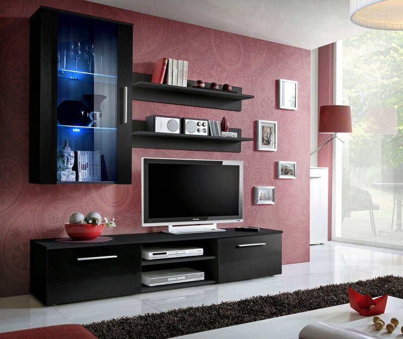 Veronica - Parete attrezzata moderna da soggiorno mobile tv e vetrina - vari colori