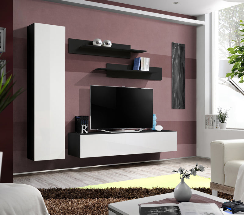 German - Parete attrezzata design pensili sospesi - vari colori