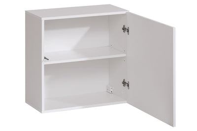 parete da salotto  legno naturale con vetrina e luci a led