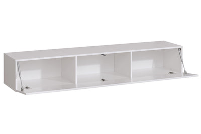 parete da salotto  legno naturale con vetrina e luci a led