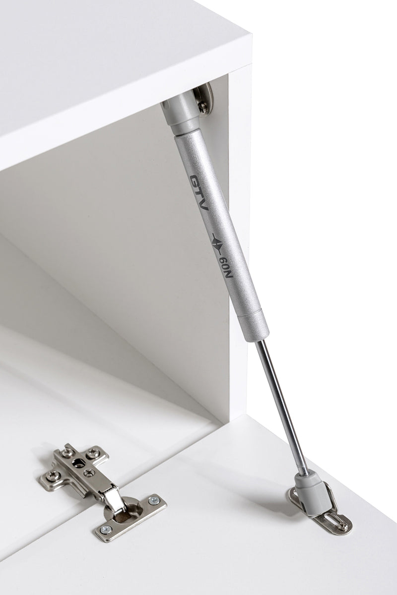 parete moderna componibile colore bianco con vetrine 