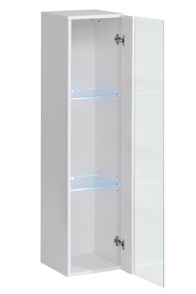 parete attrezzata con luce a led 
