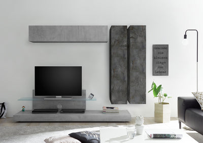 Sabat - Parete attrezzata da soggiorno con mobile porta tv - vari colori