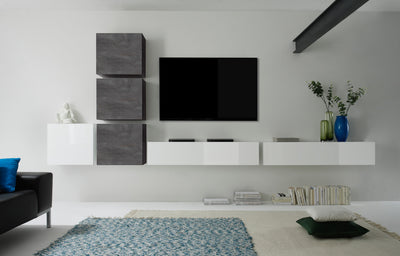 Zanobi - Parete moderna componibile sospesa per soggiorno salotto - vari colori