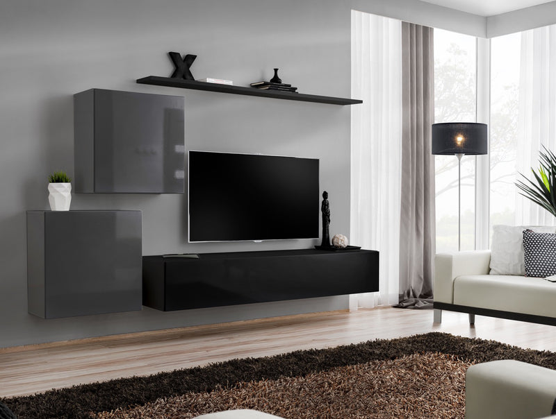 Cleofe - Parete design da salotto soggiorno mobili sospesi - vari colori
