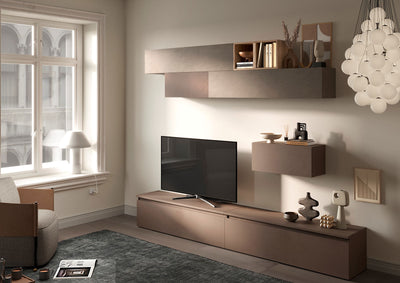 Ghana - Parete da terra living moderno con mobile tv e pensili - vari colori