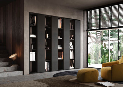 Rabat - Parete libreria modulare con 20 vani e 4 colonne cm 224x30x186h - vari colori