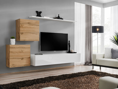 parete di design quercia natura e bianco