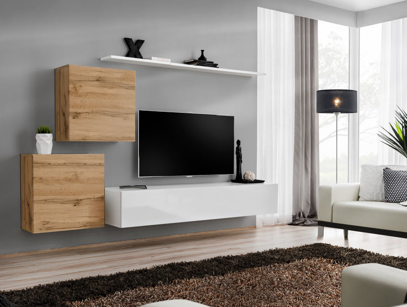 parete di design quercia natura e bianco