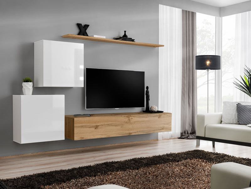 parete di design quercia natura e bianco