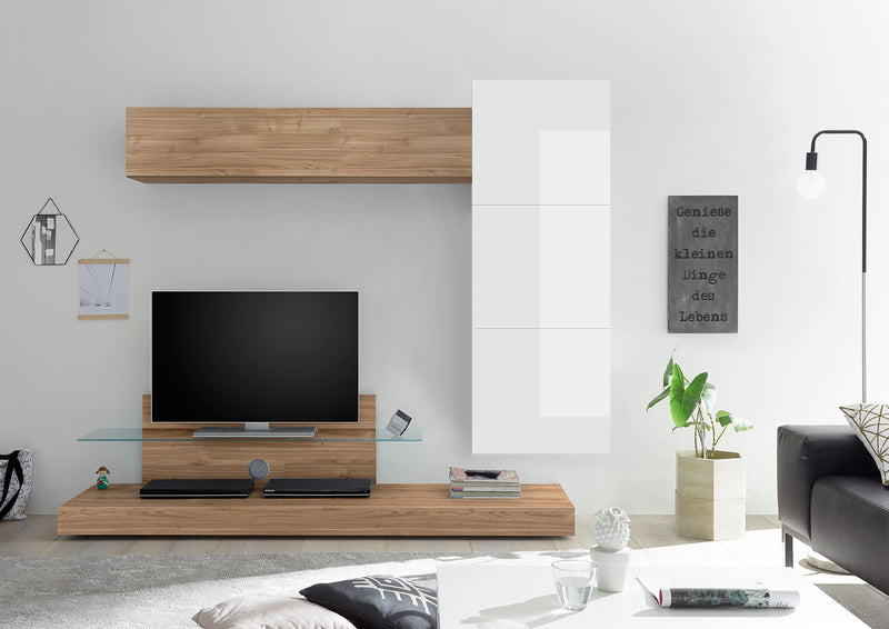 Omero - Parete living contemporanea con porta tv componibile - vari colori