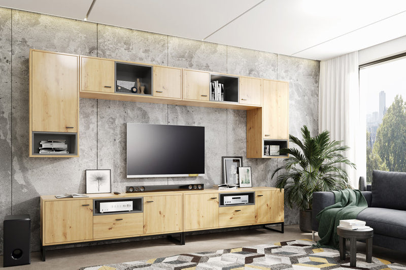 Sevina  - Pensile orizzontale con ante vano in legno cm 105x33x34h - vari colori