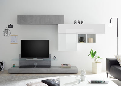 Nausica - Parete da soggiorno con porta tv design contemporaneo - vari colori