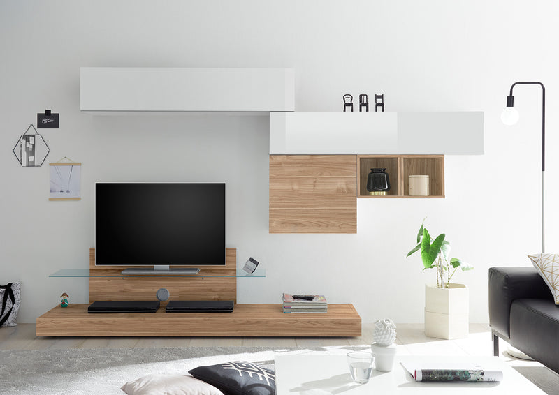 Nausica - Parete da soggiorno con porta tv design contemporaneo - vari colori
