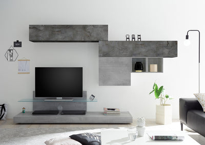 Nausica - Parete da soggiorno con porta tv design contemporaneo - vari colori