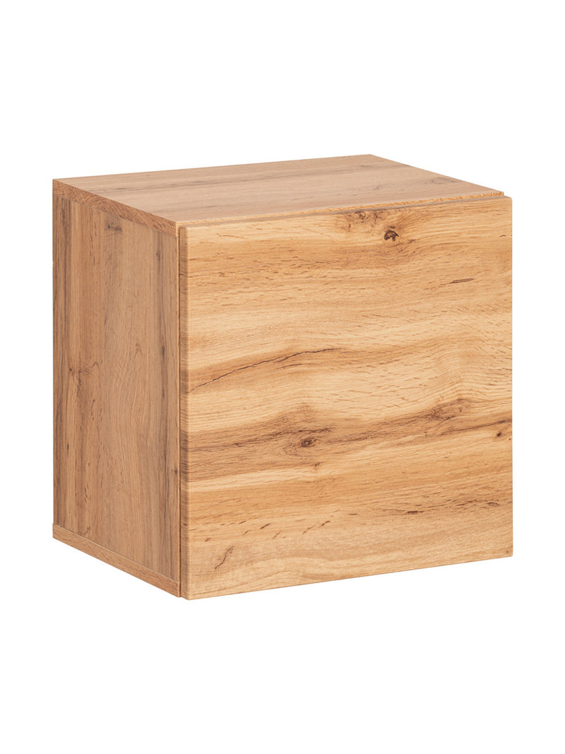 Ofemia - Set ingresso con pensili e vani bianco opaco e rovere cm 100x30x170h