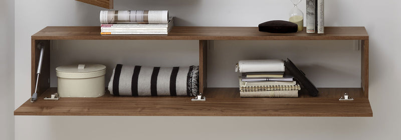 Arniston - Parete componibile per living moderna con pensili in legno - vari colori