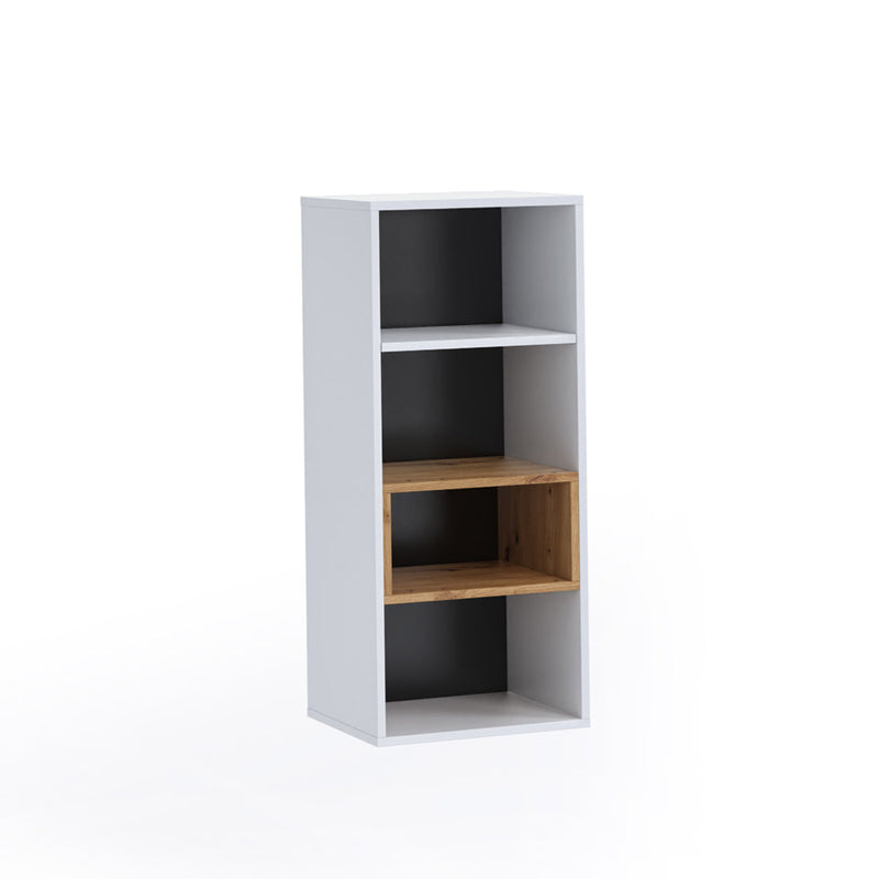 Legor - Scaffale sospeso pensile in legno 4 vani in legno cm 42x33x96h - vari colori