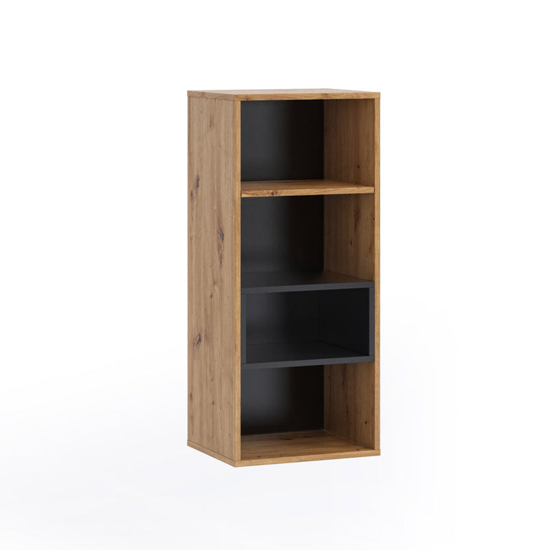 Legor - Scaffale sospeso pensile in legno 4 vani in legno cm 42x33x96h - vari colori