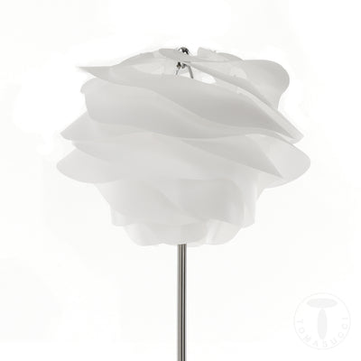 Piantana moderna asta in acciaio satinato paralume design colore bianco cm Ø 40x170h