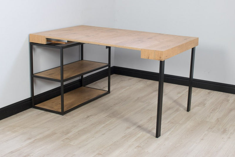 Plano - Consolle moderna allungabile tavolo da pranzo colore quercia natura cm 90x40x77h