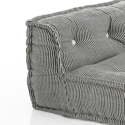 Poltrona da terra componibile in cotone colore grigio rigato cm 80x80x40h
