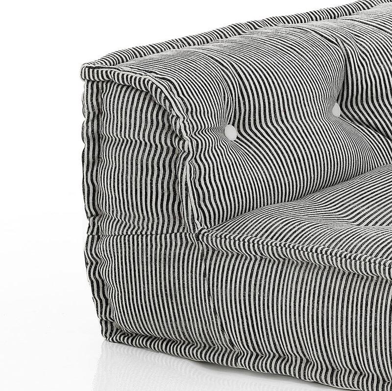Poltrona da terra componibile in cotone colore grigio rigato cm 80x80x40h