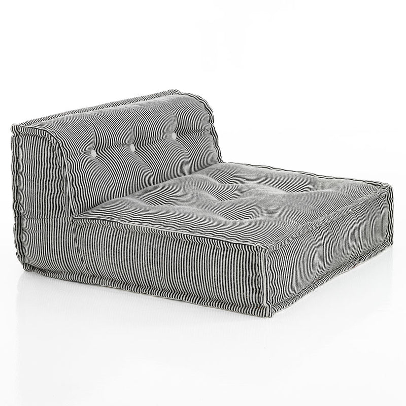 Poltrona da terra componibile in cotone colore grigio rigato cm 80x80x40h