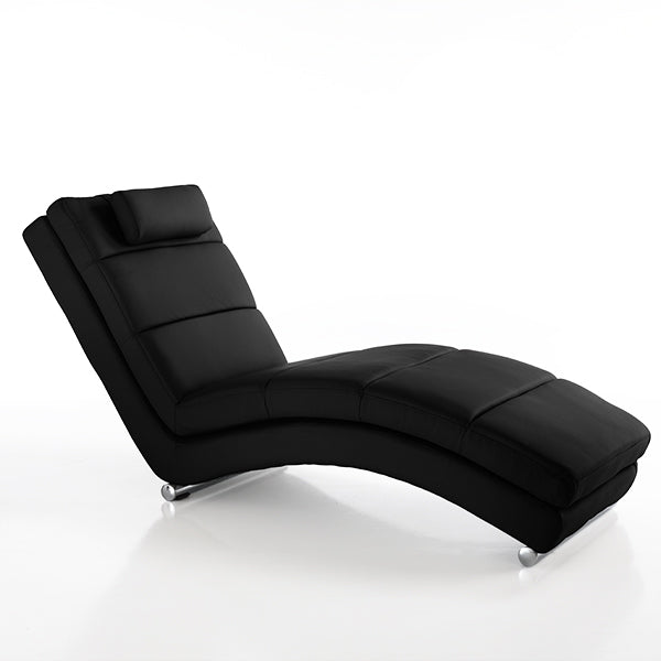 chaise lounge in similpelle colore nero