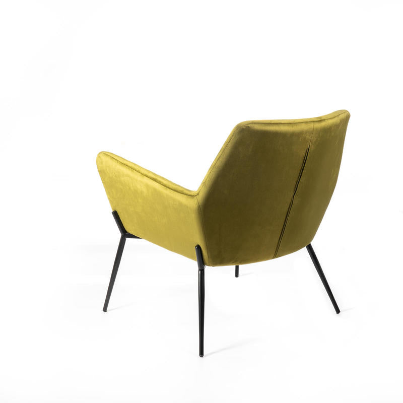 poltrona moderna in velluto colore verde