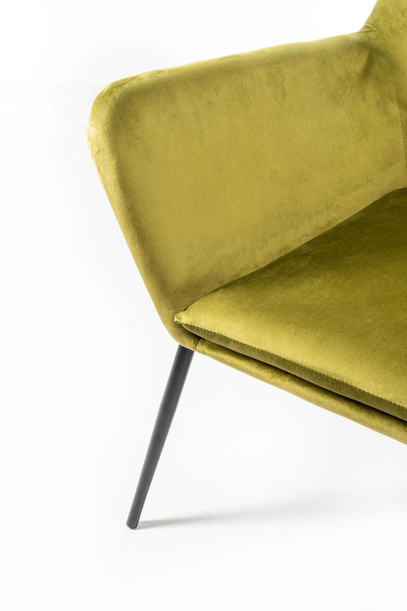 poltrona moderna in velluto colore verde