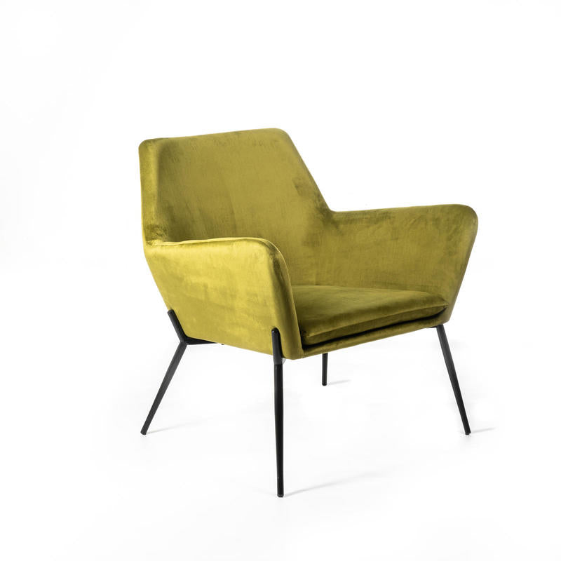 poltrona moderna in velluto colore verde