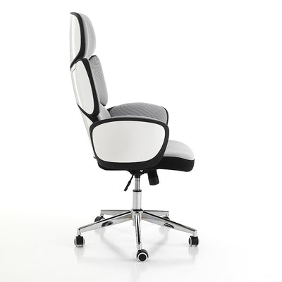 Poltrona ufficio in polipropilene e tessuto bianco e nero cm 64x69x119/129h