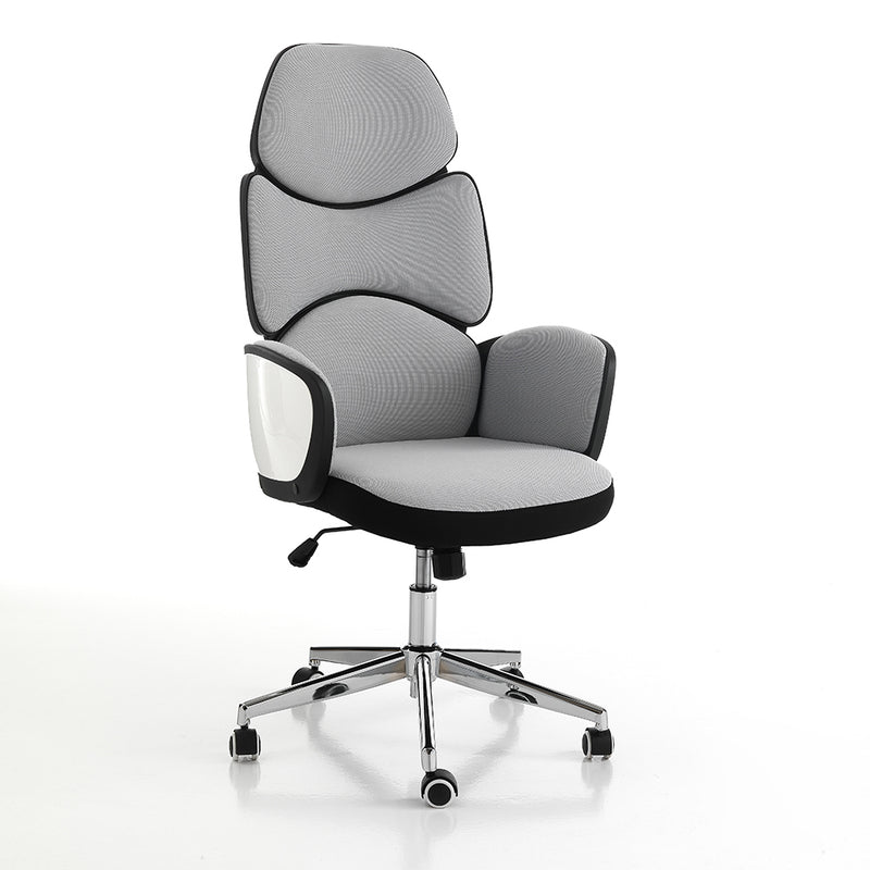 Poltrona ufficio in polipropilene e tessuto bianco e nero cm 64x69x119/129h