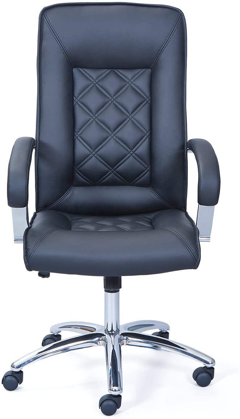 Ventur - Poltrona da ufficio regolable rivestita in ecopelle nero cm 67x67x115/125h