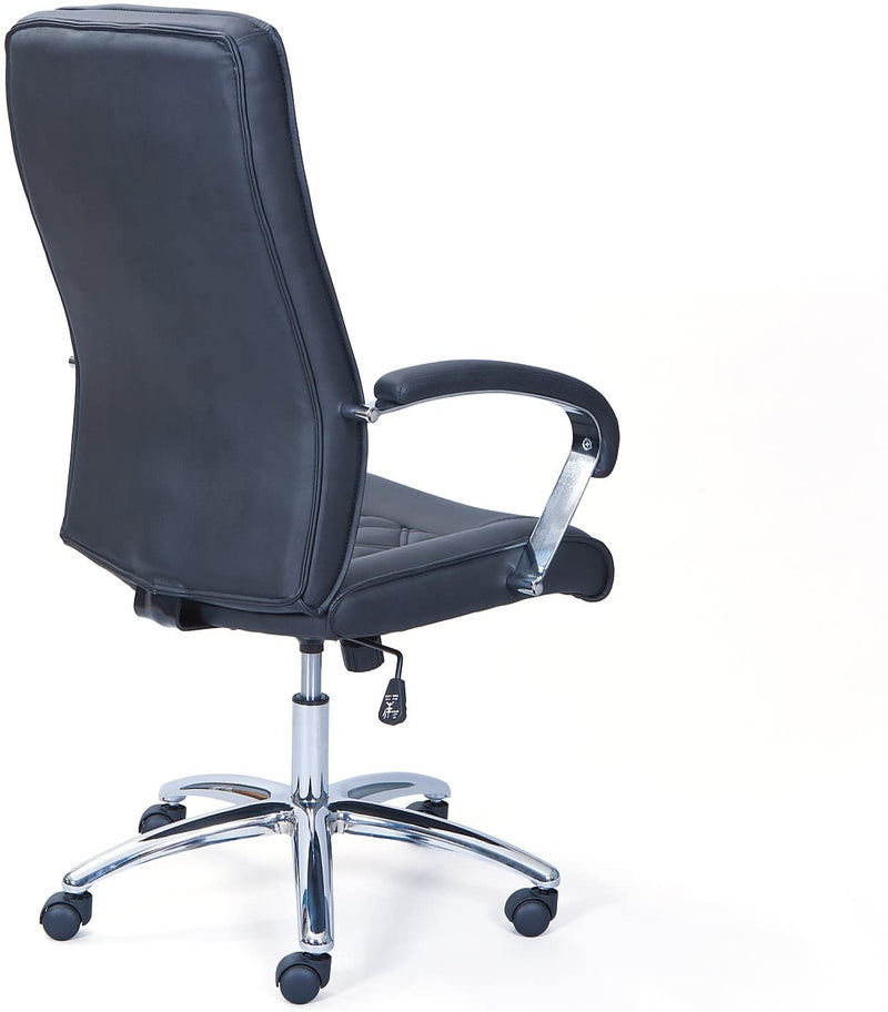 Ventur - Poltrona da ufficio regolable rivestita in ecopelle nero cm 67x67x115/125h
