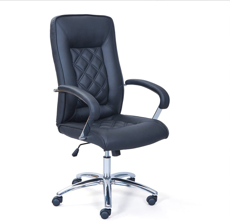 Ventur - Poltrona da ufficio regolable rivestita in ecopelle nero cm 67x67x115/125h