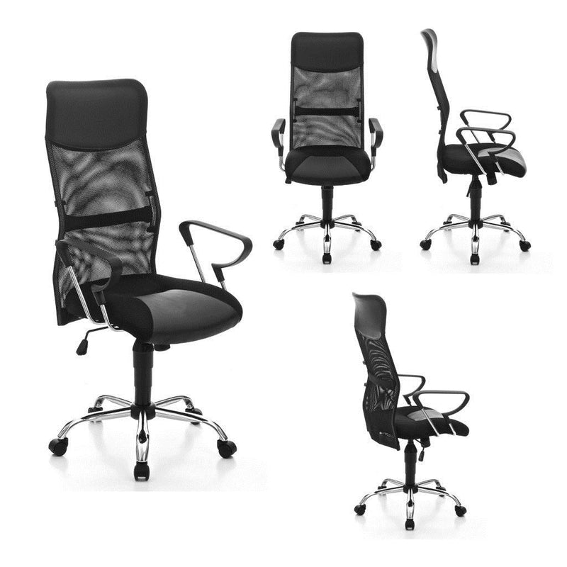 Poltrona direzionale da ufficio regolabile base in metallo cm 62x62x118/129h