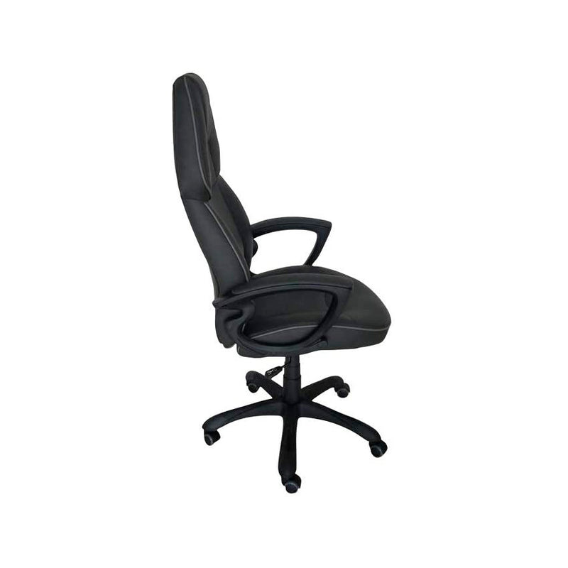 Roland - Poltrona da ufficio direzionale in similpelle colore nero cm 65x71x123/133h