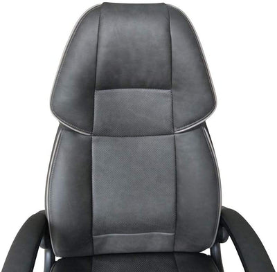 Roland - Poltrona da ufficio direzionale in similpelle colore nero cm 65x71x123/133h